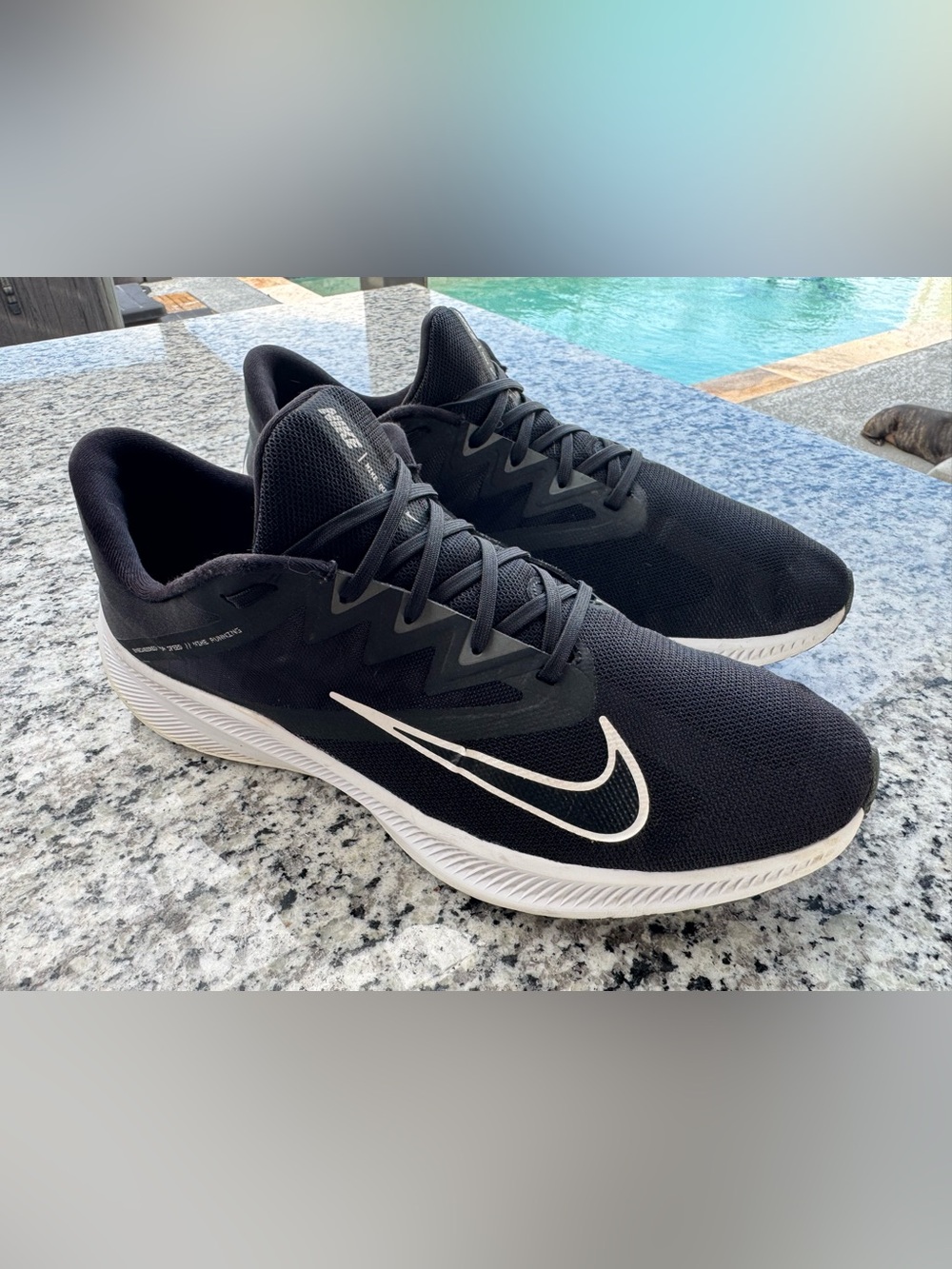 Nike Black Running Sneakers with White Swoosh size 13